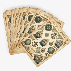 Custom Retro Aesthetic Sticker Sheets Vintage Apothecary Navigation Old World Medieval Junk Journal Scrapbooking Decals