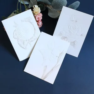 Custom Retro Floral Carving DIY Wedding Invitation Greeting Card Paper Promotion Gift Bronzing Envelope Handmade Greeting Card