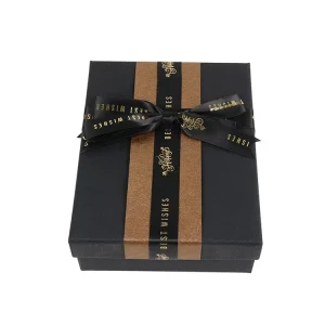 Custom Reusable Cardboard Gift Box with Ribbon Closure