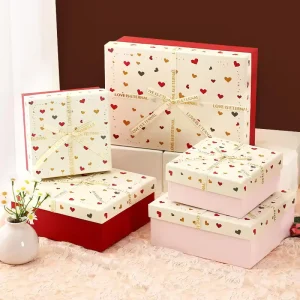 Custom Rigid Gift Box Cardboard Paper Packaging Box for Retail Gift and Brand Packaging with Ribbon and Lid