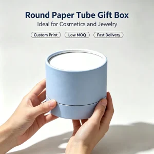 Custom Rigid Round Tube & Square Jewelry Paper Gift Box for Scented Candle, Ring, Necklace, Cosmetic & Wedding Gift Sets