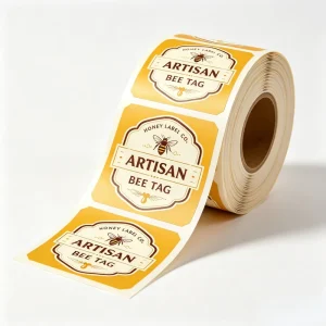 Custom Roll Vintage Honey Jar Labels Bee Illustration Sticker for Honey Glass Bottle Bee Product Food Packaging