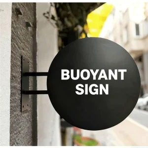 Custom Round Outdoor Business Storefront Sign Board Wall Mounted Store Entrance Blade Sign for Shop