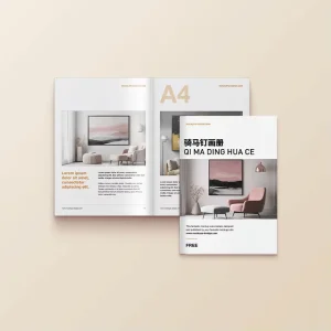 Custom Saddle Stitched Brochure Instruction Manual Printing UV Varnish Hot Stamping Art Paper Water Based Gloss/Matte Print