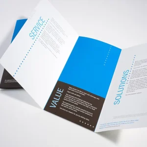 Custom Saddle Stitched Eco-Friendly Brochure Leaflet Presentation Folder Printing with Coated Art Paper and Cardboard