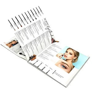 Custom Screen Printed Art Paper Softcover Makeup Catalog Book Perfect Binding Film Lamination Cosmetic Product Brochure Printing