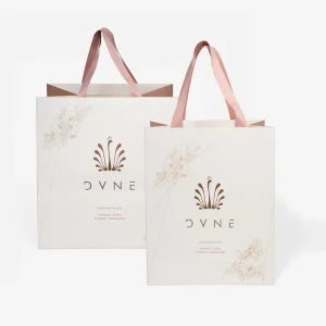 Custom Shopping Perfume Bags & Logo Printed Shipping Boxes for Designer Personalized Promotion Use Recyclable Art Paper Bags