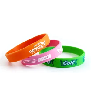 Custom Silk Screen Printing Logo Silicone Wristband Personalized Lightweight Rubber Bracelet