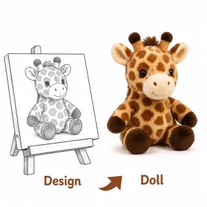 Custom Sitting Giraffe Plush Toy Cute Cartoon Stuffed Safari Soft Fluffy Doll for Holiday Gift Home Decor Low MOQ OEM ODM