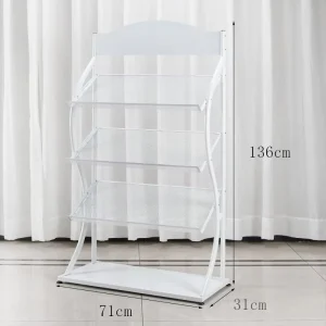 Custom Size Freestanding Wire Mesh Magazine Rack Metal Literature Brochure Display Stand for Showroom Exhibition