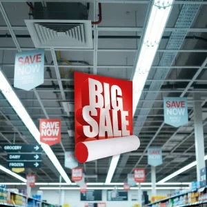 Custom Size Glossy Water Resistant Eco-Friendly UV Ink Printable Pre-Pasted Promotional Supermarket Discount Shopping Poster