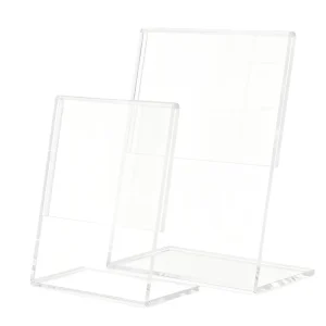 Custom Size L Shape Acrylic Sign Holder A4 A5 A6 Clear Slanted Acrylic Price List Display Vertical Menu Holder for Store