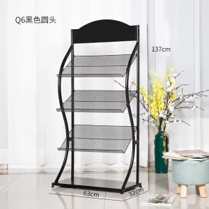 Custom Size Metal Literature Display Stand Freestanding Wire Mesh Magazine Brochure Rack for Showroom and Trade Exhibition