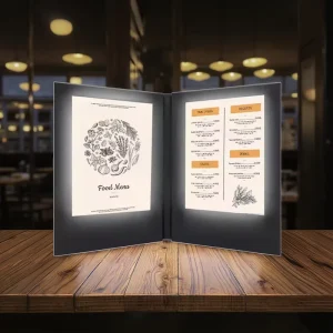Custom Size Rechargeable Plastic and Metal Multi-Sided LED Advertising Menu for Restaurant, KTV, Bar, and Entertainment Venues