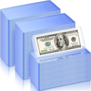 Custom Size Transparent Clear Large Fit Regular Money Bill Currency Collection Display Protector Cover Holder PVC Cash Sleeves