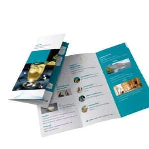 Custom Small Size Poster 3 Fold Trifold Digital Printing Laminated Flyer