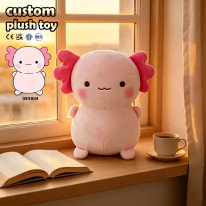 Custom Soft Doll Pink Axolotl Stuffed Animal Easy for Children Cuddle PP Cotton Well-filled Plush Toy