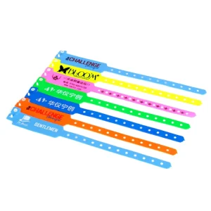 Custom Soft PVC Wristbands Waterproof Vinyl Plastic ID Bracelets for Events With Different Serial Number