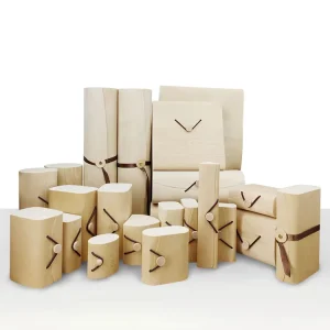 Custom Soft Wood Birch Bark Handmade Wood Veneer Packaging Box For Gift