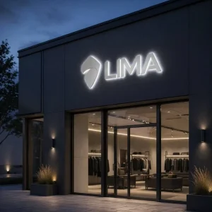 Custom Solid Aluminum Backlit LED Storefront Sign with Integrated Acrylic Rear Layer for Outdoor Business Branding