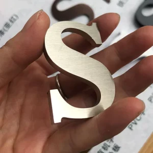 Custom Solid Metal Stainless Steel Alphabet Decoration Letters Brushed for Office Shops Home or Car Application
