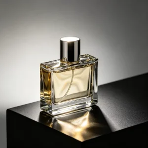 Custom Square Clear Crimp Unique Perfume Glass Bottle 50ml 100ml Metal Label Empty Perfume Bottle