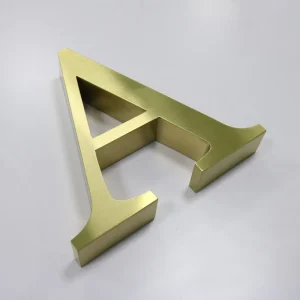 Custom Stainless Steel Channel Letter Sign with Gold Finish for Retail Storefront