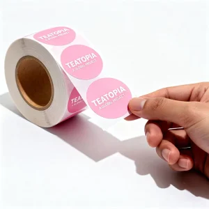 Custom Stickers Logo Brand Printing Paper Vinyl Adhesive Waterproof Packaging Product Round Sticker Label Roll