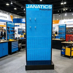 Custom Store Exhibition Metal Pegboard Slotted Slatwall Panel Display Rack Stand For Hardware Tools Phone Accessories Product