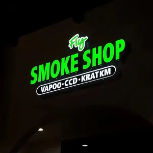Custom Storefront Sign 3D LED Frontlit Channel Letters Metal Acrylic Business Logo Sign for Smkke Shop Outdoor Advertising