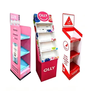 Custom Supermarket Retail Paper Display Racks Corrugated Carbboard POP Display Stand Cardboard Display Stands Floor Storage Rack