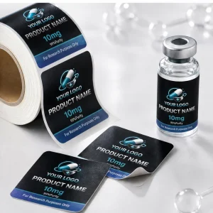 Custom Surface Film Labels for 3ml 10ml Peptide Storage Glass Bottles and Outer Boxes