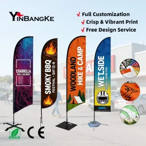 Custom Teardrop Banner Feather Beach Flag, Large Outdoor Display Feather Flag Printing