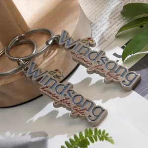Custom Text Letter Enamel Metal Keychains with Logo