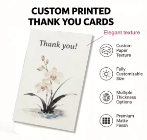 Custom Thank You Card For Business Greeting Card 300g Elegant Soft Paper Simple Elegant Design Paperboard Printing