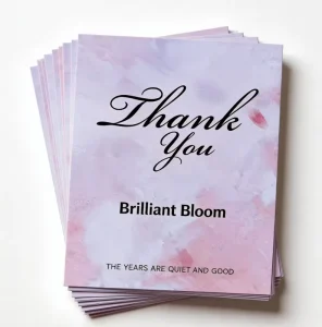Custom Thank You Card for Business Greeting Card Simple Elegant Design Folded Leaflet White Cardboard Paperboard Printing