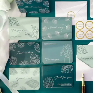 Custom Thank You Greeting Card Set with Envelope Gift Message Card for Packaging Insert Wedding Gift