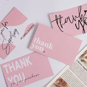 Custom Thank You Greeting Cards for Small Businesses Personalized Digital Printing on Fancy Paper with Custom Logo Bulk Orders