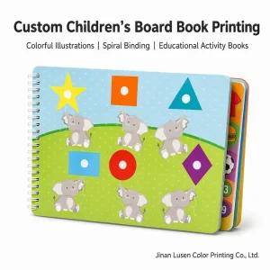 Custom Toddler Board Book Printing Service Spiral Children’s Interactive Activity Manufacturer German Offset OEM