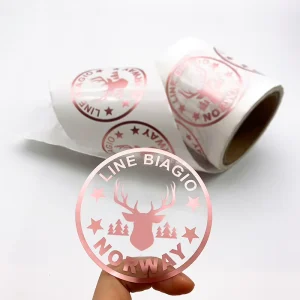 Custom Transparent Rose Gold Waterproof Self-Adhesive Vinyl Label Sticker
