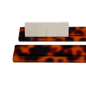 Custom Travel Mahjong Rack CNC Milling American Mahjong Tiles Holder Rack Tortoise