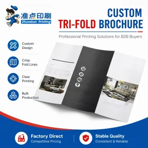 Custom Tri Fold Brochure for Coffee Table Books Product Catalogs Corporate Gifts Digital Offset Hardcover Various Binding