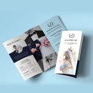 Custom Trifold Leaflet Pocket Folder Cardboard Paperboard Embossed Flexographic Printed Magazine Flyer Booklet Brochure
