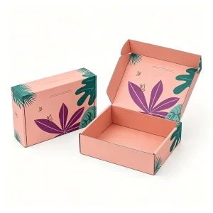 Custom Tropical Printed Corrugated Paper Boxes with Logo Cardboard Packaging for Beauty & Wellness Shipping