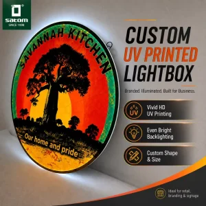 Custom UV Printed Light Box Backlit Logo Sign Retail Display Light Box for Commercial Branding