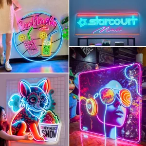 Custom UV Printing LED Neon Logo Light Commercial Branding Attracts Attention Customizable Size & Color Indoor/Outdoor Use