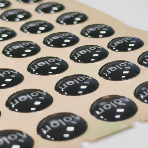 Custom UV Transfer Vinyl Epoxy Resin Domed Packing Labels