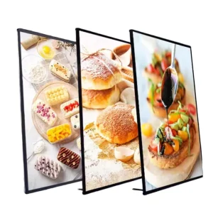 Custom Ultra Thin Acrylic LED Light Box Aluminum Alloy Frame Ultra Bright Rectangle Menu Poster for Restaurants