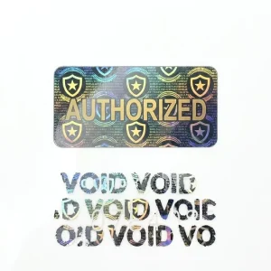 Custom VOID Holographic Label Shield Star Security Sticker Waterproof Tamper Evident for Product Protection