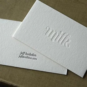 Custom Visiting Paper Card Luxury White Embossed VIP ID Business Card Printing Business Cards With Logo